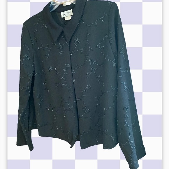 K Studio beaded jacket. Size 14. Vintage, made in USA - Picture 3 of 12